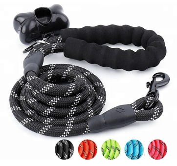 Indestructible Dog Leash - Mountain Grade Reflective Rope + FREE Waste Bag Dispenser Pet&Paw