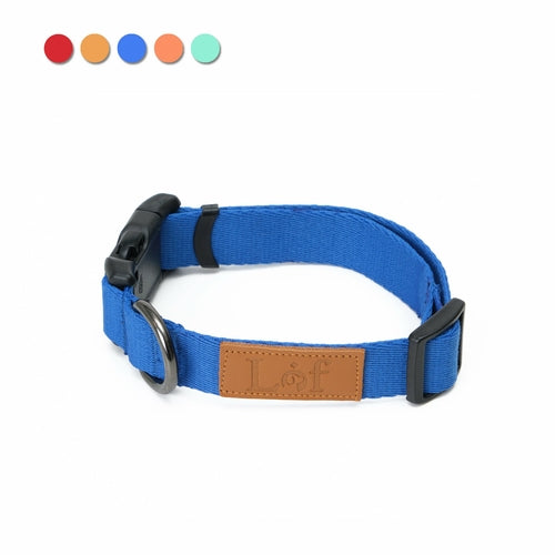 Durable Dog Collar | 40-Stitch Polyester Webbing | 5 Colors | Adjustable Fit Pet&Paw