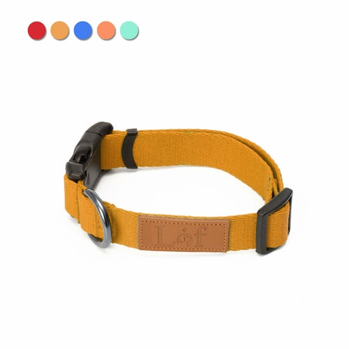 Durable Dog Collar | 40-Stitch Polyester Webbing | 5 Colors | Adjustable Fit Pet&Paw