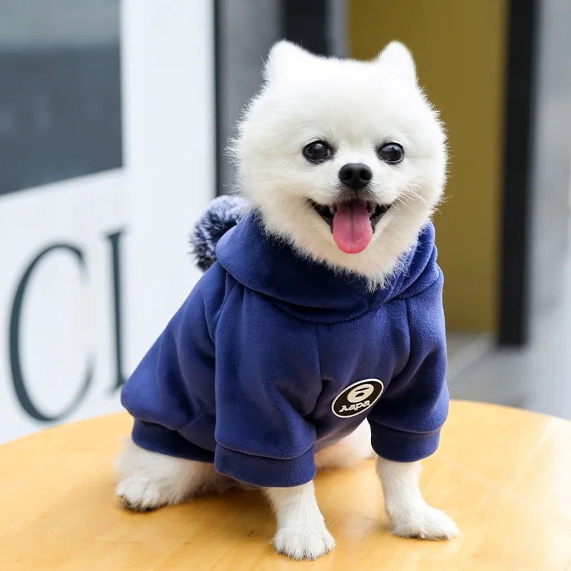 Cozy Pom-Pom Pet Hoodie - Stylish Winter Warmth for Small Dogs & Cats Pet&Paw