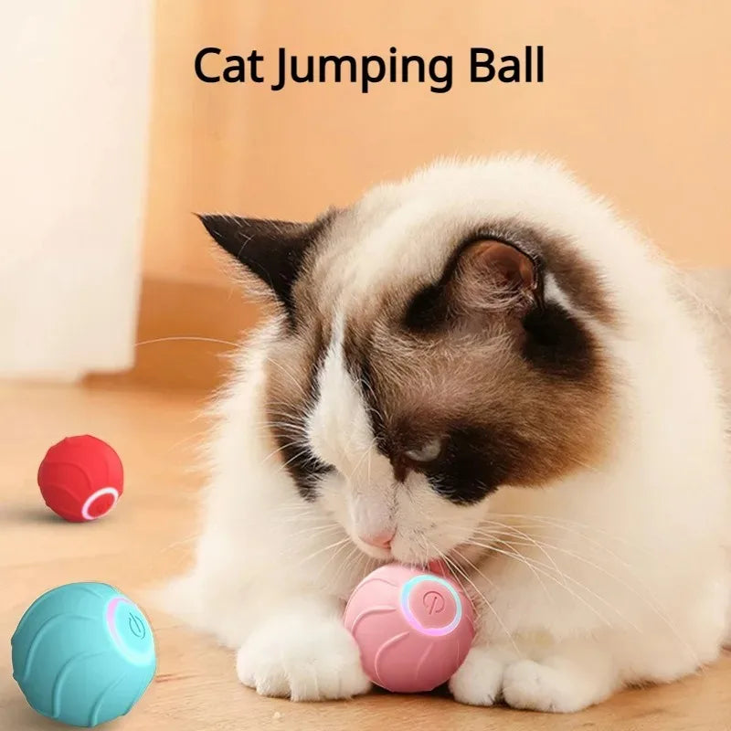 Ultra-Silent Smart Cat Ball - Motion-Activated LED Toy That Jumps & Rolls (USB Rechargeable Pet&Paw