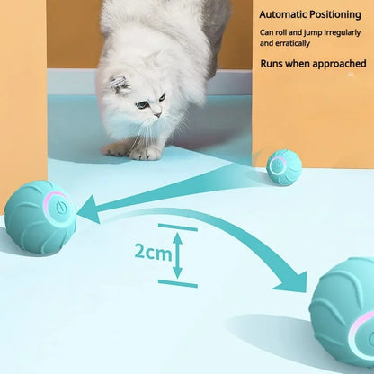 Ultra-Silent Smart Cat Ball - Motion-Activated LED Toy That Jumps & Rolls (USB Rechargeable Pet&Paw