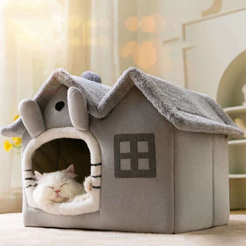 Cozy Cottage Pet House  - Ultra-Soft Plush Pet Bed with Bunny Ears | Machine Washable Indoor Pet Home Pet&Paw