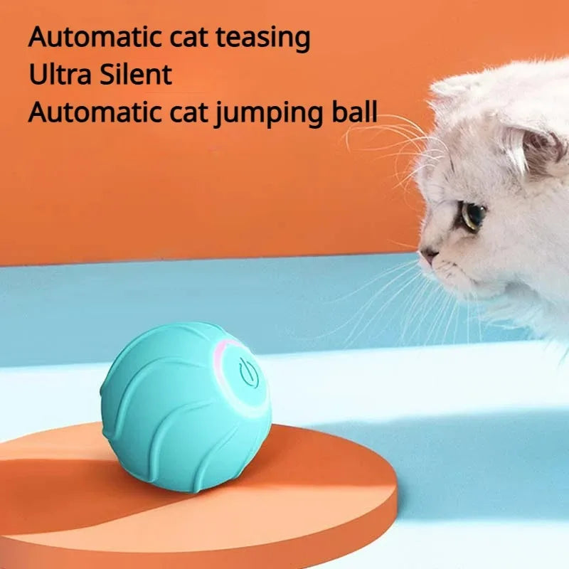 Ultra-Silent Smart Cat Ball - Motion-Activated LED Toy That Jumps & Rolls (USB Rechargeable Pet&Paw