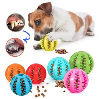 2-in-1 Dog Treat Ball & Teeth Cleaner - Interactive Treat Dispenser Toy for Dental Health Pet&Paw