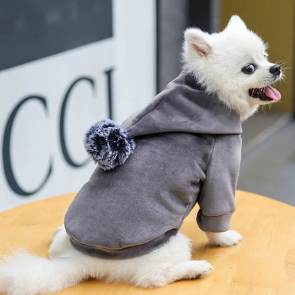 Cozy Pom-Pom Pet Hoodie - Stylish Winter Warmth for Small Dogs & Cats Pet&Paw