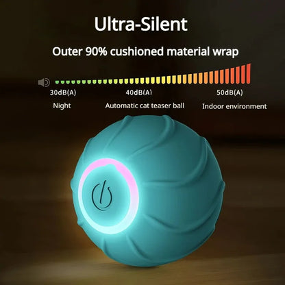 Ultra-Silent Smart Cat Ball - Motion-Activated LED Toy That Jumps & Rolls (USB Rechargeable Pet&Paw