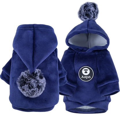 Cozy Pom-Pom Pet Hoodie - Stylish Winter Warmth for Small Dogs & Cats Pet&Paw