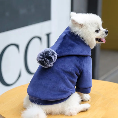 Cozy Pom-Pom Pet Hoodie - Stylish Winter Warmth for Small Dogs & Cats Pet&Paw