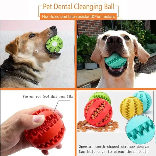 2-in-1 Dog Treat Ball & Teeth Cleaner - Interactive Treat Dispenser Toy for Dental Health Pet&Paw