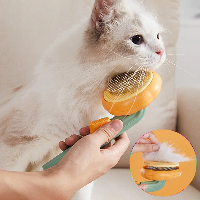 EasyGroom Pro: Self-Cleaning Pet Brush for Painless Dog & Cat Grooming Pet&Paw