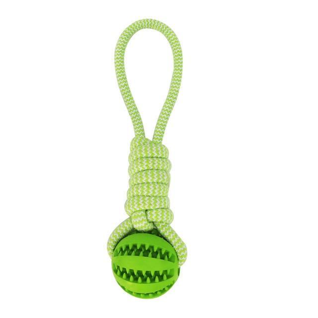 Interactive Dog Ball Rope Toy | Dental Cleaning Chew Ball with Durable Rope | Puppy Teething & Training Toy Pet&Paw