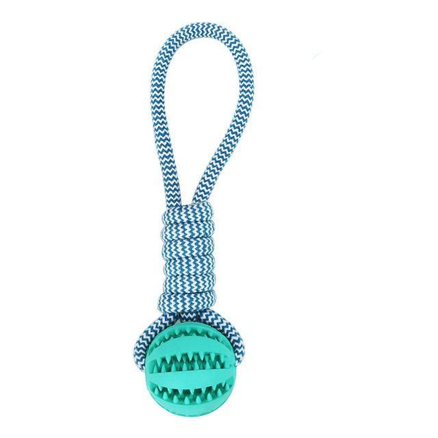 Interactive Dog Ball Rope Toy | Dental Cleaning Chew Ball with Durable Rope | Puppy Teething & Training Toy Pet&Paw