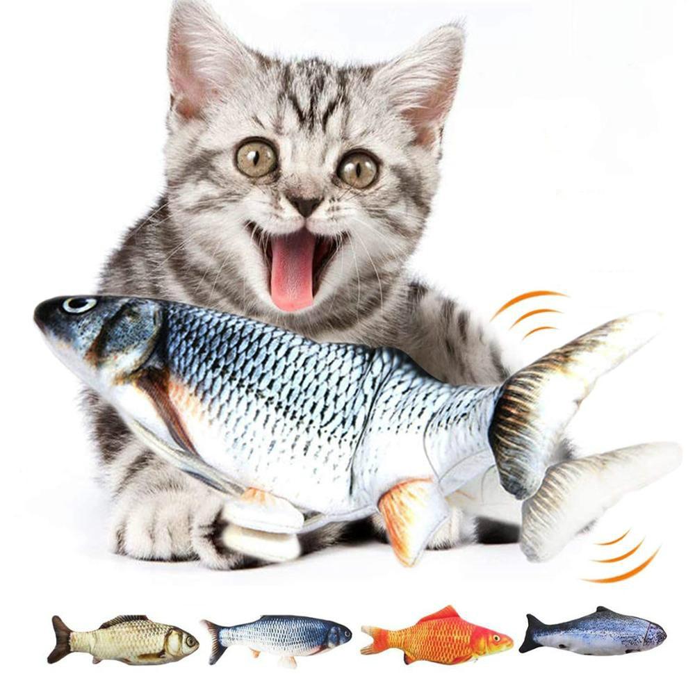 Moving Fish Cat Toy: Interactive USB-Rechargeable Flopping Fish for Cats Pet&Paw