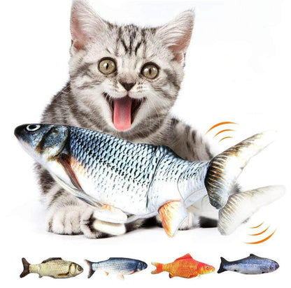 Moving Fish Cat Toy: Interactive USB-Rechargeable Flopping Fish for Cats Pet&Paw