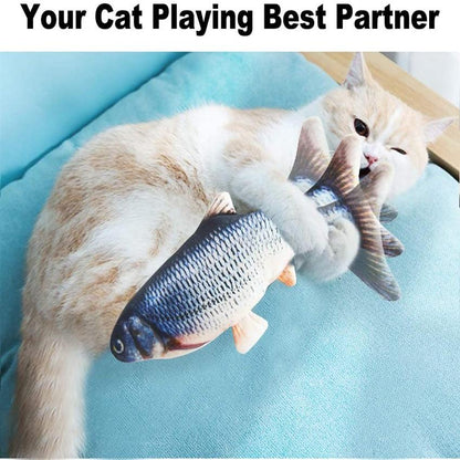 Moving Fish Cat Toy: Interactive USB-Rechargeable Flopping Fish for Cats Pet&Paw