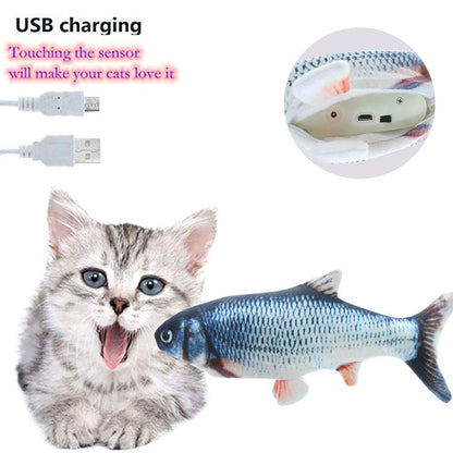 Moving Fish Cat Toy: Interactive USB-Rechargeable Flopping Fish for Cats Pet&Paw