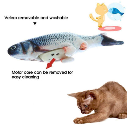 Moving Fish Cat Toy: Interactive USB-Rechargeable Flopping Fish for Cats Pet&Paw